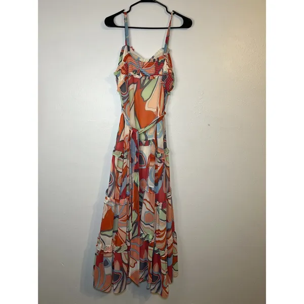 Alexis for Target Mixed Floral Sleeveless Tiered Ruffle Maxi Dress Size L Boho - Image 4