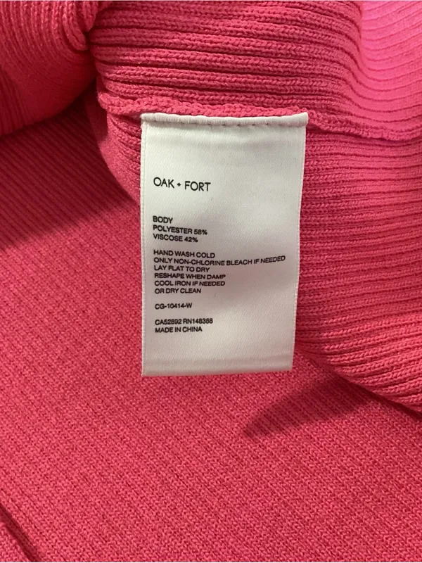 Oak + Fort Open Front Cardigan Pink Size Small - Image 5