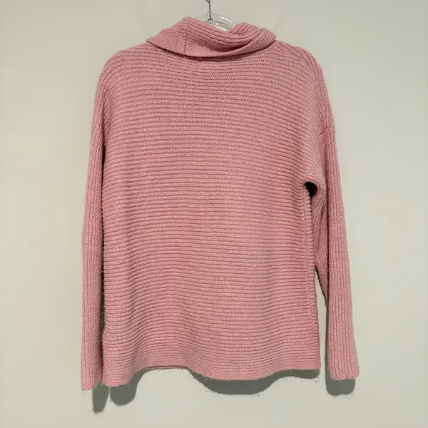 J crew ribbed‎ cowl neck sweater pink size medium - Image 2