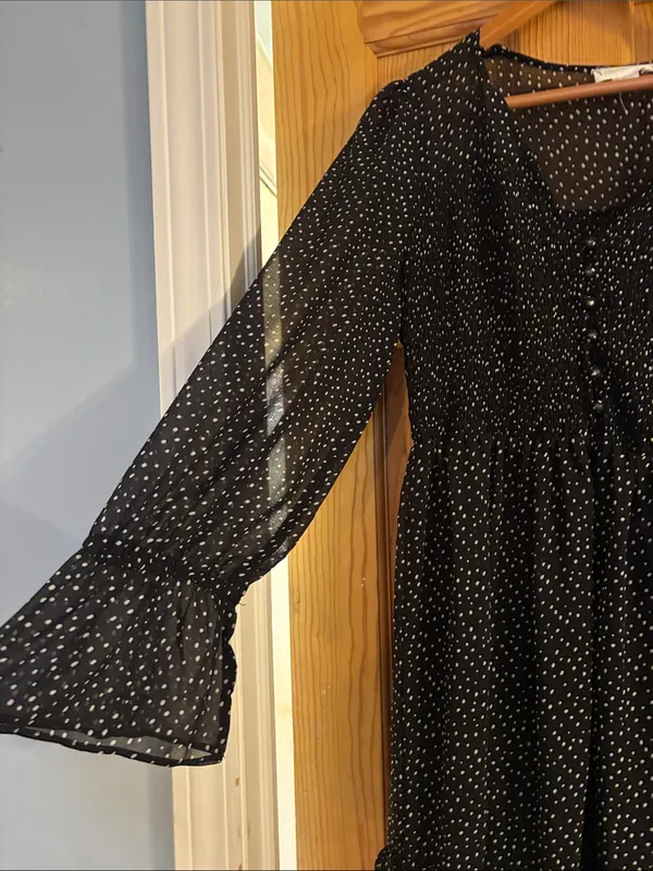 Loveriche Black & White Polka Dot Long Dress - Size M - Image 2