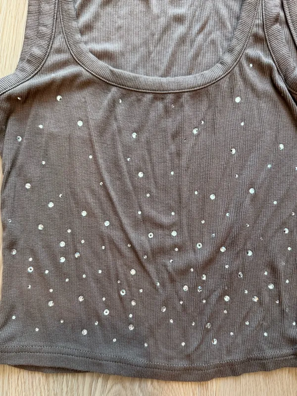 EGO Embellished Ribbed Tank Top - Image 3