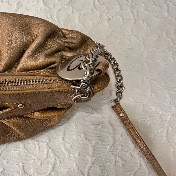 Soft Leather Purse A.L.C. B. Makowsky Hobo Black Biker Satchel Metal Chains - Image 3