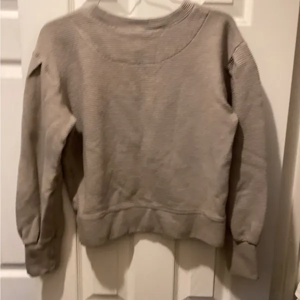 Albion Ribbed Crew Neck Sweater - Beige - Image 3
