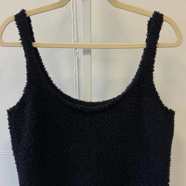 SKIMS Cozy‎ Knit Teddy Sherpa Tank Onyx Black Scoop Neck Lounge Top 2X/3X - Image 5