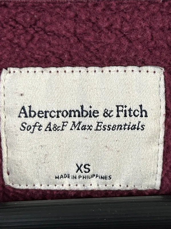 Abercrombie & Fitch Plum Half-Zip Fleece Cotton Blend Pullover Sweatshirt - Image 5
