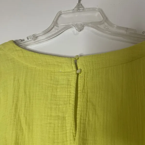 NEW! Anthropologie Yellow gauze cotton drawstring romper size medium $128 - Image 6