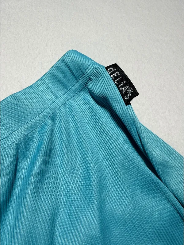 dELiA*s Women’s Pajama Pants Size Large Turquoise Blue Lace Trim Drawstring - Image 4