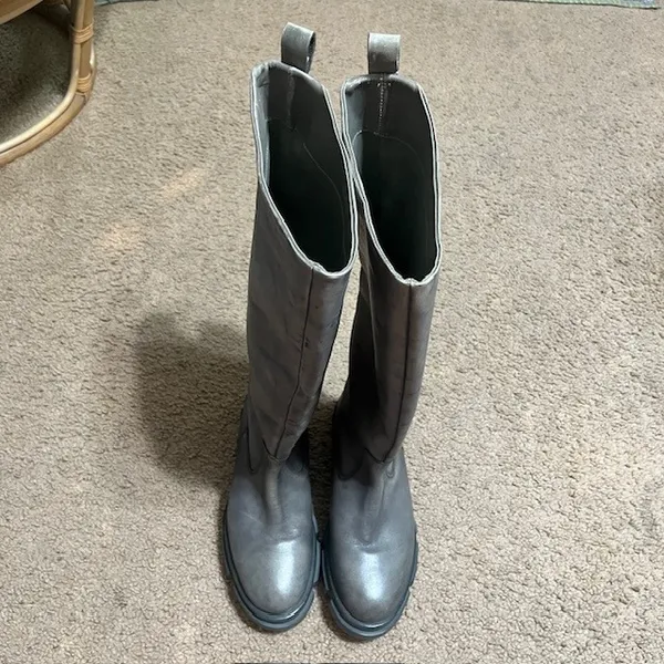 Free People Brooks High Tall Boots Leather Chunky Platform Lug Sole‎ 38.5 / 8 - Image 5