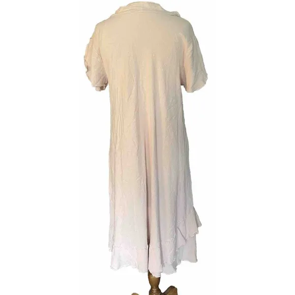 Oh My Gauze Dress‎ Women’s Sz 1 (S-M) Light Pink Flowy Short Sleeve Slit Sleeve - Image 8