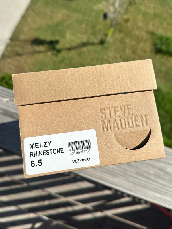 Steve Madden Crystal Triple-Strap Slide Sandal in Tan and Silver - Image 6