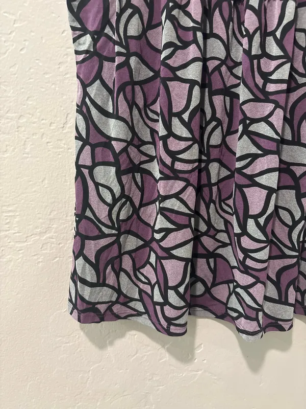 Apostrophe Purple Short Sleeve Blouse - Image 6