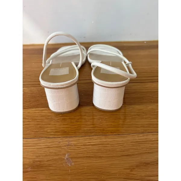 Dolce Vita White‎ Square Toe Block Heel Strappy Sandals Women's Shoes - Image 3