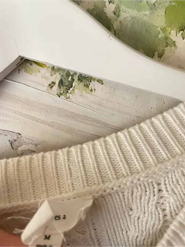 A Loves A Bow Front Cable Knit Bobble Pom Pom Cardigan Sweater Medium - Image 4
