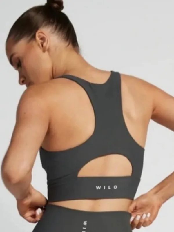 Wilo The Label Sports Bra Size XS Base Ribbed Longline Cutout Crop Top Capsule‎ - Image 2