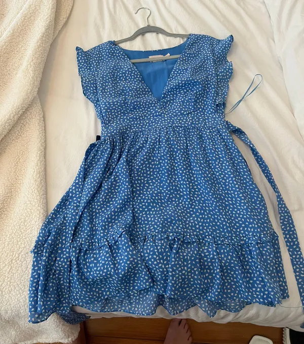 Showpo Blue and White Mini Dress - Image 2