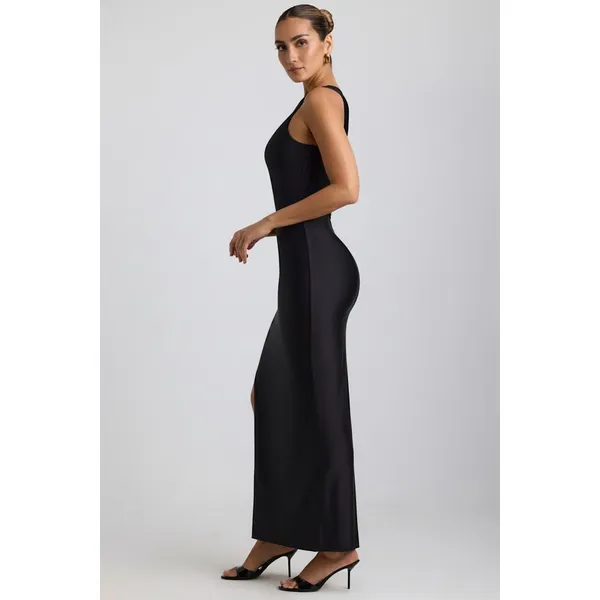 Oh Polly Akeeva Ruched Asymmetric One-Shoulder Maxi Dress NWT | Sz‎ 6 | Black - Image 6