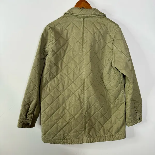 Joie Army Green Quilted Barn Coat Size Large‎ - Image 2