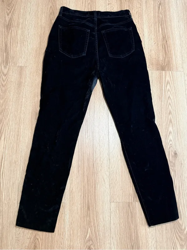 We The Free Free People Black Velvet Pants Button Fly‎ High Rise Size 30 - Image 2