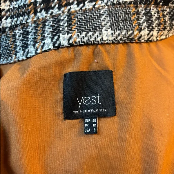 Yest Houndstooth Patterned‎ Jacket Black Size 8 - Image 2