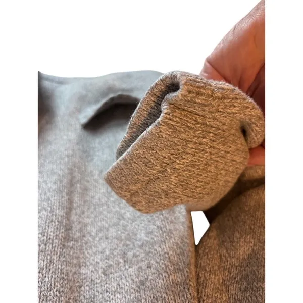 LL Bean Zip Front Cardigan 2X Gray Heathered Cotton Sweater Jacket - Image 7