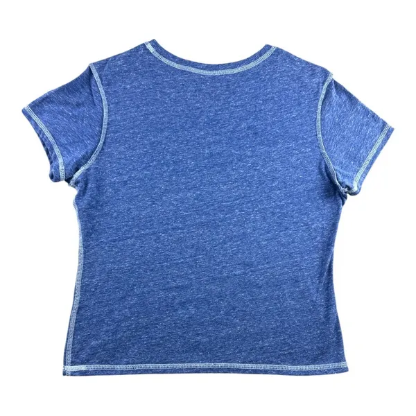 Chicago Cubs MLB T-Shirt Womens Medium Blue Heather Graphic Tee Sporty Majestic - Image 5
