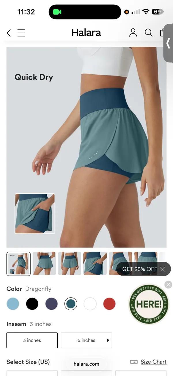 Halara Shorts High-Waisted 2 tone xs - Image 2