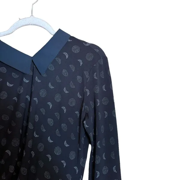 Modcloth Dress Womens Large Multicolor Moon Phases Print Peter Pan Collar - Image 3