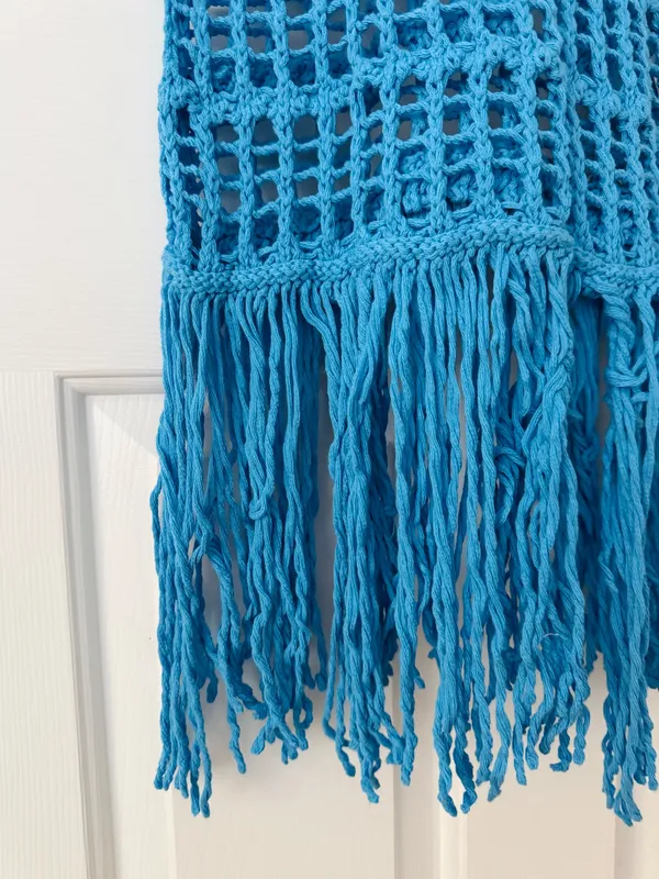 Anthropologie Celandine Crochet Fringe Midi Dress, Size S/M - Image 9