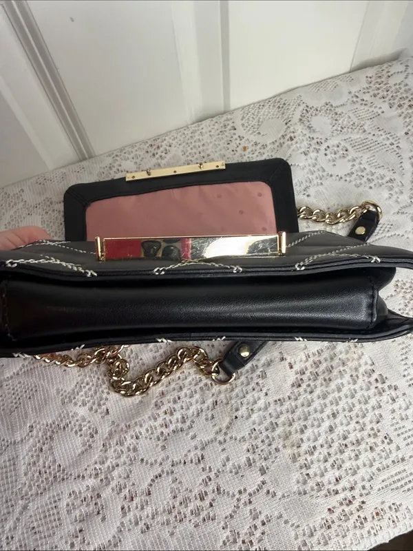 Kate Spade New York white stick embroidery black crossbody bag - Image 7