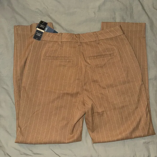 Abercrombie & Fitch Pants Women's Medium Brown Striped Slack Cropped Relaxed - Image 4