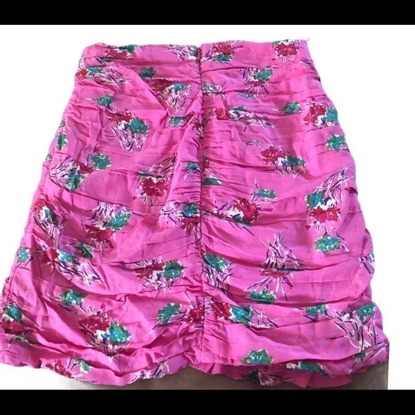 Zara Pink Floral Print Ruffle Mini Skirt Sz. XS Spring Summer Hottie - Image 5