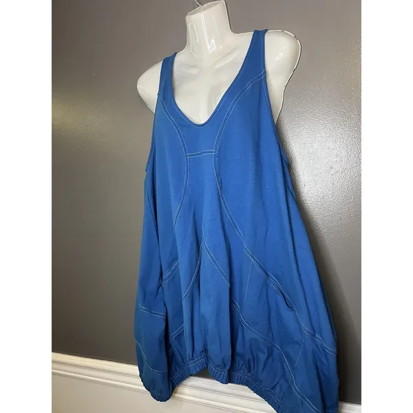 Free People FP Beach Tank Dress Womens XS Blue Out Of The Blue Cotton Made USA - Image 4