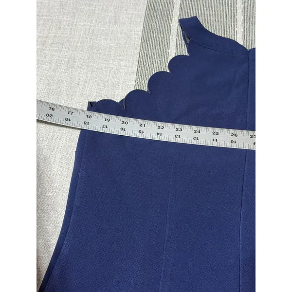 Maison Jules Navy Blue Scalloped Halter A-Line Dress Womens Size Medium M - Image 6