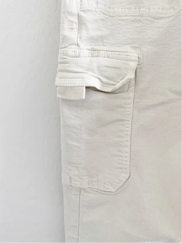 American Eagle AE Stretch Classic Bootcut Cargo Pants Cream Ivory Utility Gorp - Image 10