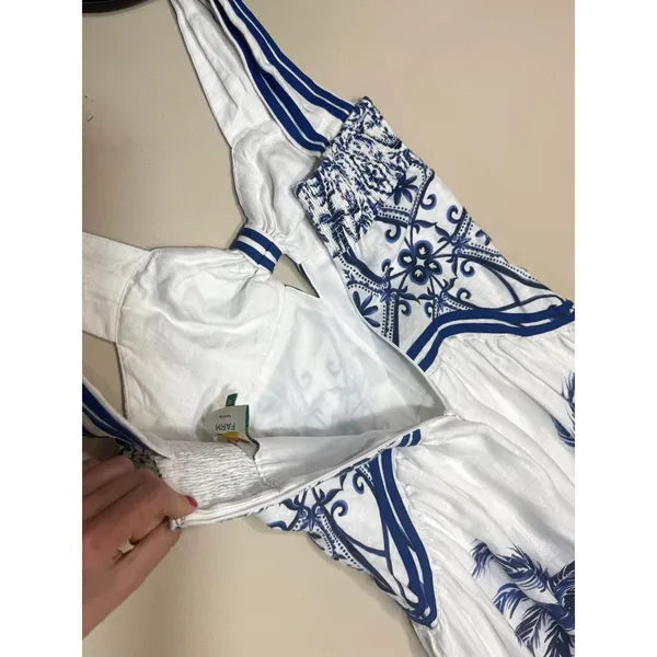 Farm Rio Wonderful City Tropical Print Maxi Dress XS - Image 8