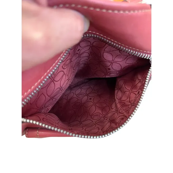 Fossil Vintage Womans Red Leather Handbag Clutch With Dual Handles SKU8148 - Image 12