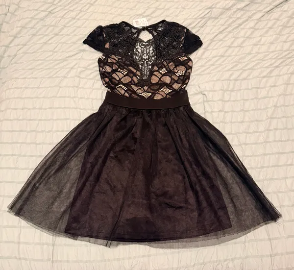 Privy Lace Illusion Tulle Fit & Flare Cocktail Mini Dress - Size S - NWT - Image 11