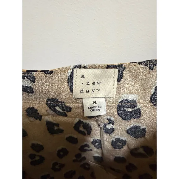 A New Day Womens‎ Leopard Print Camisole Tank Top Tan Black Size M NWT - Image 7
