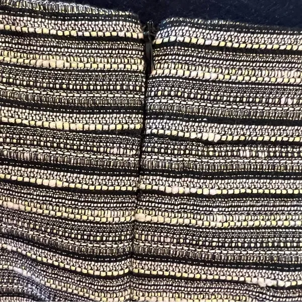 Mossimo Women's Size 12 A-Line Tweed Skirt Black Lime Green Metallic Lined Zip - Image 9