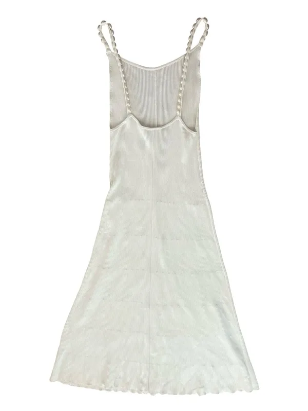 House of Harlow Women’s Ivory Cloud Dancer Pearl Strap White Knit Midi Dress S - Image 6