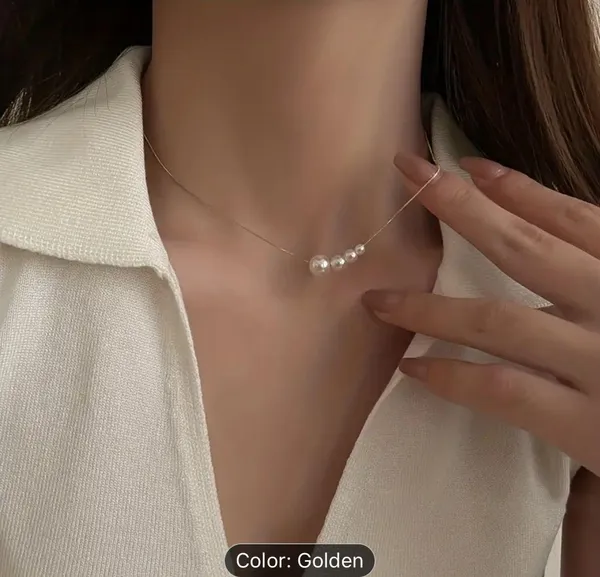 Delicate One Piece Imitation Pearl Dainty Design Neclace - Image 2