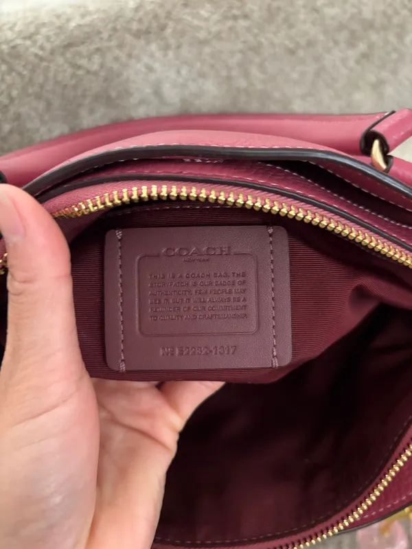 Coach Pink Remi Satchel Pebbled Leather Crossbody Shoulder Bag - Image 10