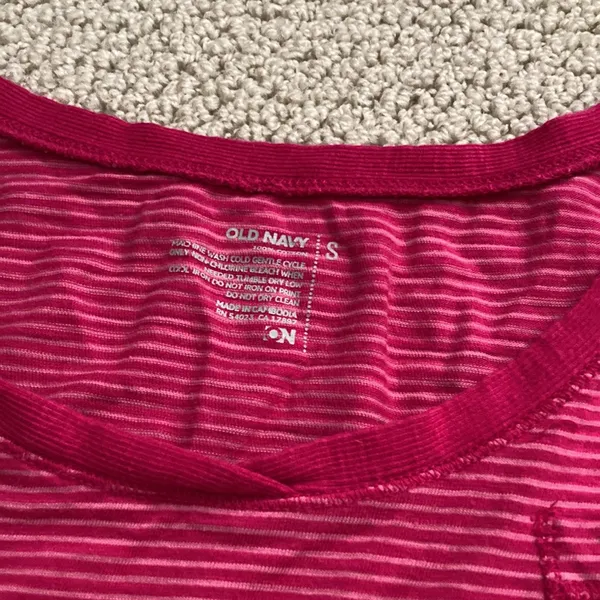 Old Navy Y2K Striped Long Sleeve Shirt Scoop Neck 100% Cotton Small Bella Swan - Image 2