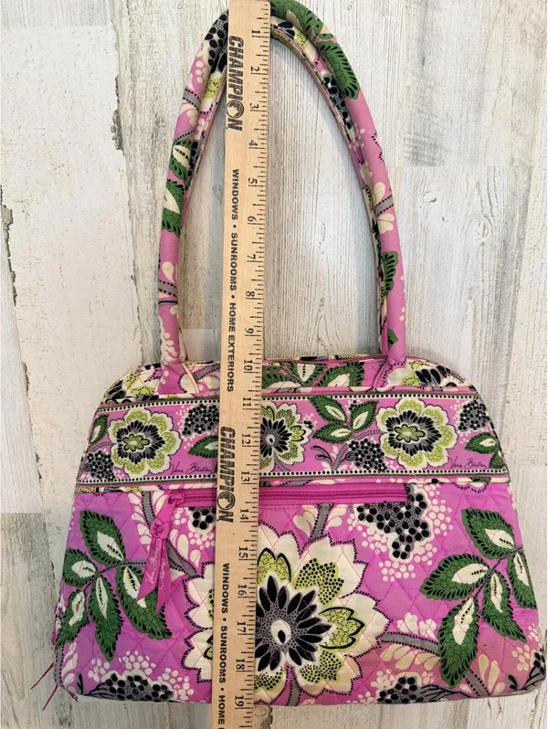 Vera Bradley Womens OS Viva La Vera Pink Green Floral Quilted Frame Satchel Bag - Image 4