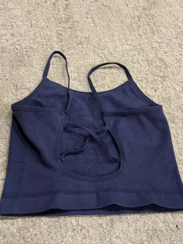 By Together Women's Navy Ribbed Square-Neck Tank Top - Image 2