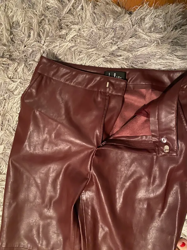Maroon Leather Pants - Image 2