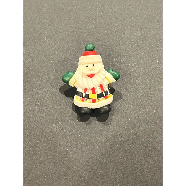 Handmade Vintage Clay Christmas Holiday Santa Pin Brooch - Image 2