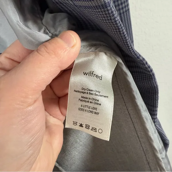 NWOT Wilfred by Aritzia Margaux Oversized Plaid Blazer Blue/Grey Size 0 - Image 7