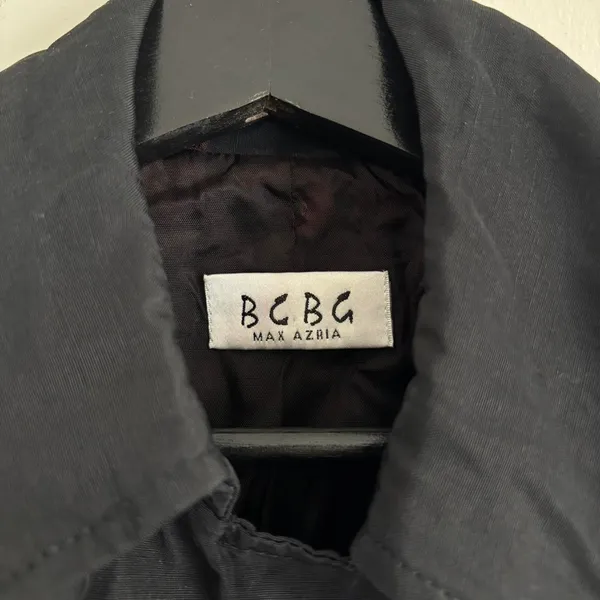 90s Vintage BCBG Max Azria Linen Trench Coat Womens Size Small - Image 6