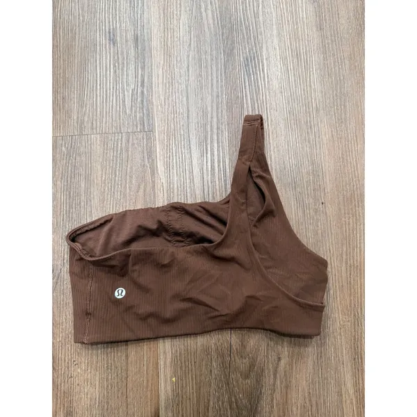 Lululemon Ribbed One Shoulder Yoga Bra Java Brown W2DIES Size 8 - Image 2